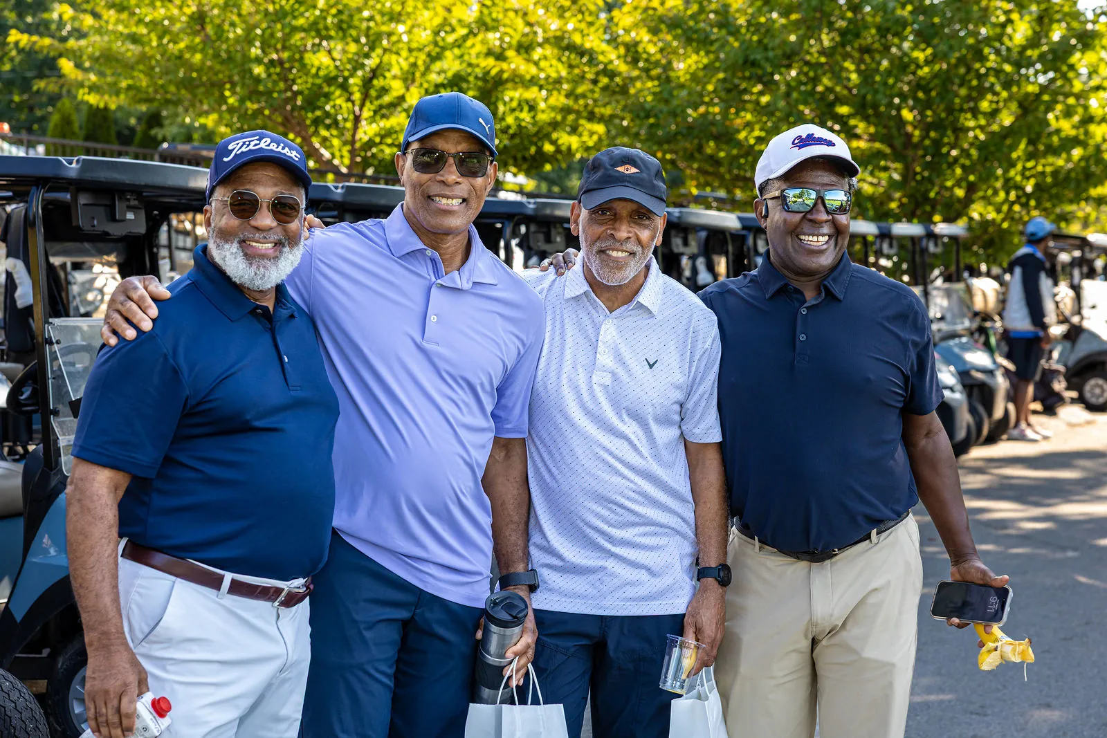 Golfers gather before the round